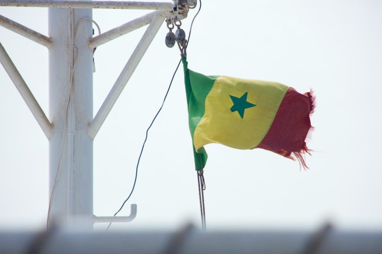 Flag of Senegal flying in Dakar. Photo by Victor Rutka @ Unsplash