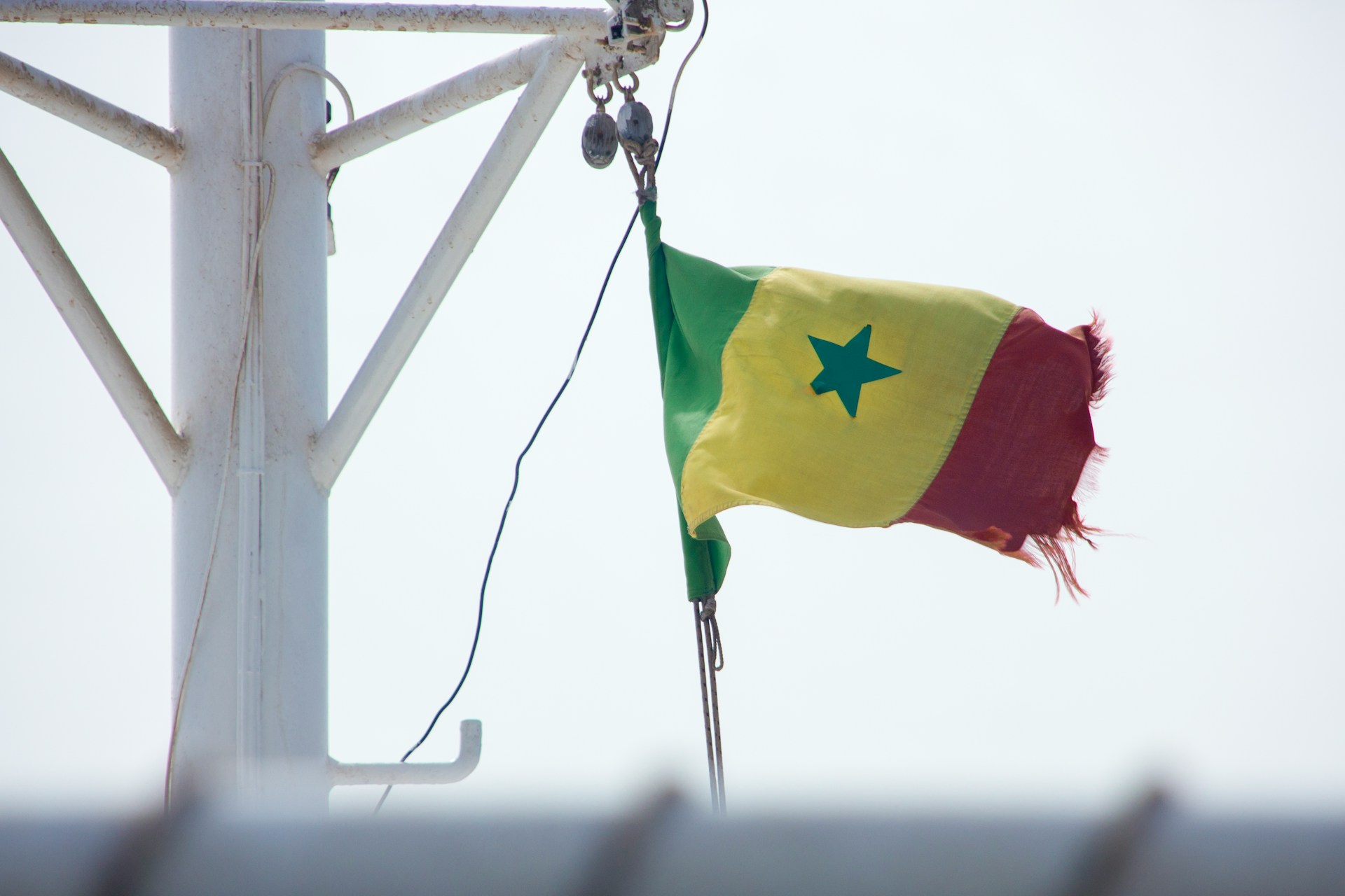 Flag of Senegal flying in Dakar. Photo by Victor Rutka @ Unsplash