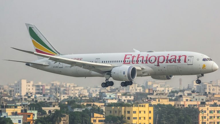 Ethiopian Airlines commercial flight. Photo by Bornil Amin @ Unsplash