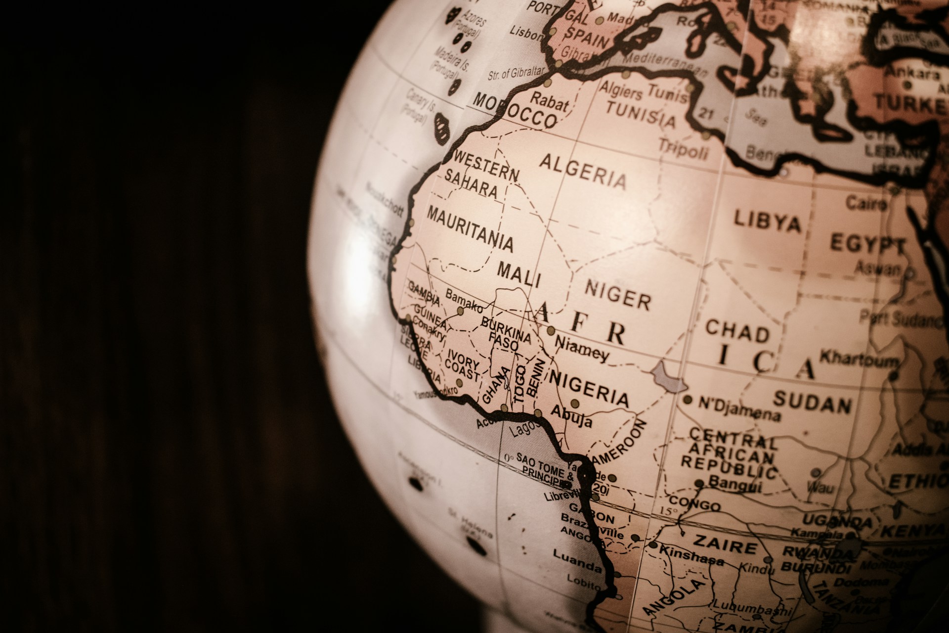 Africa on the globe. Photo @ Unsplash