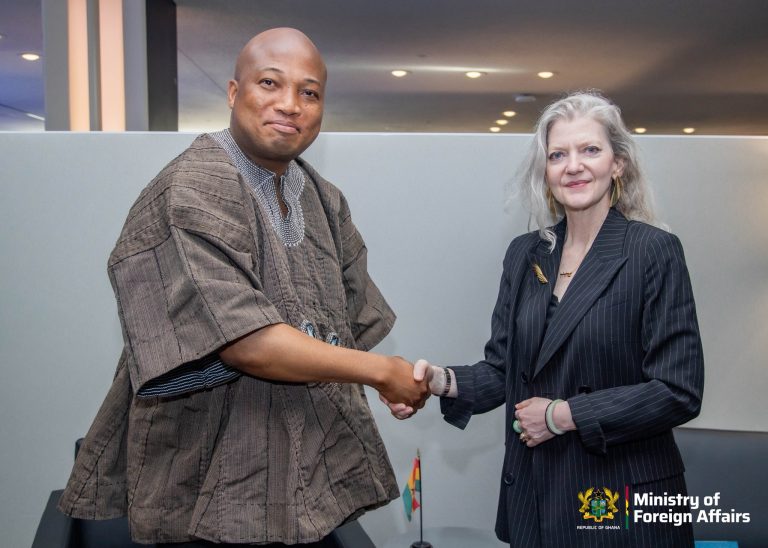 Ghana's Foreign Minister Samuel Ablakwa and US Under Secretary of State for Political Affairs, Allison Hooker after a bilateral meeting. Photo @ MoFA, Ghana