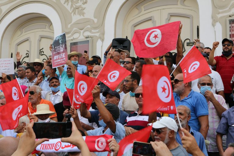 Protests in Central Tunis, Tunisia. Photo by Sami Chouayakh @ Unsplash