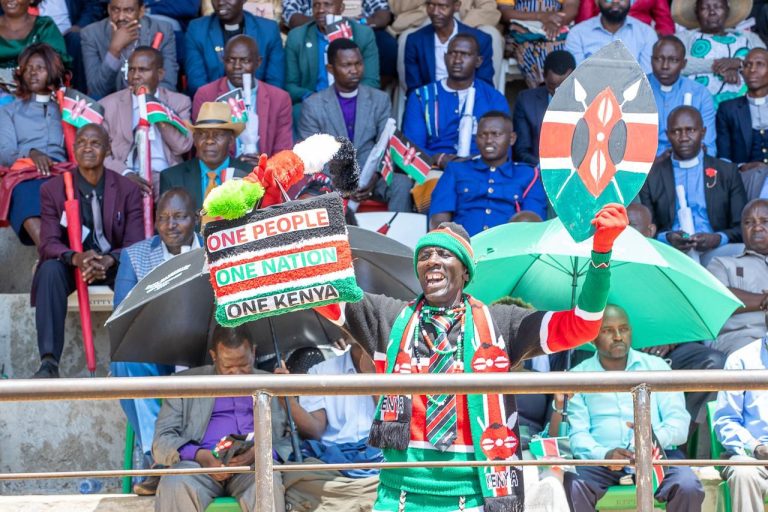 A cheerful Kenyan citizen at a public celebration. Photo: @ William Ruto/Facebook
