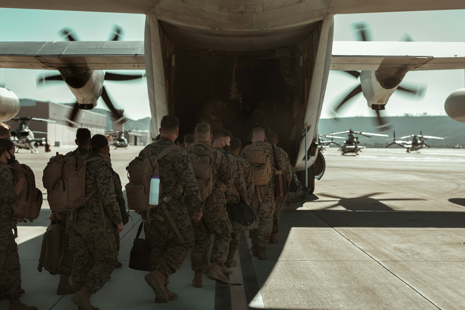 US Marines and Sailors being transported by Marine Aerial Refueler Transport Squadron 352. Photo by Joel Rivera-Camacho @ Unsplash