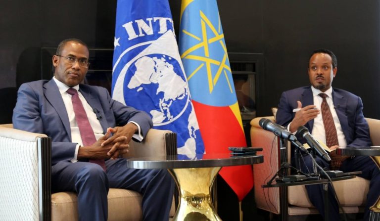 IMF Deputy Managing Director Nigel Clarke and Ahmed Shide, Ethiopian Finance Minister. Photo @Ministry of Finance - Ethiopia/Facebook