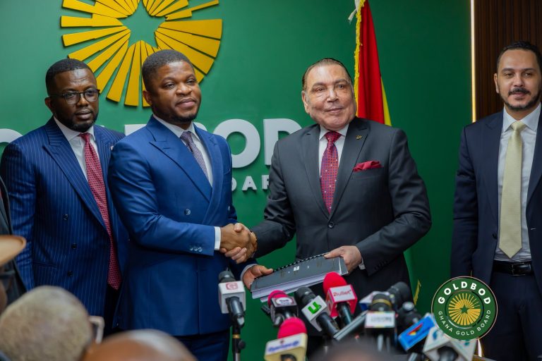 The Ghana Gold Board signs a gold refining agreement with Gold Coast Refinery Company. Photo: Goldbod/Facebook