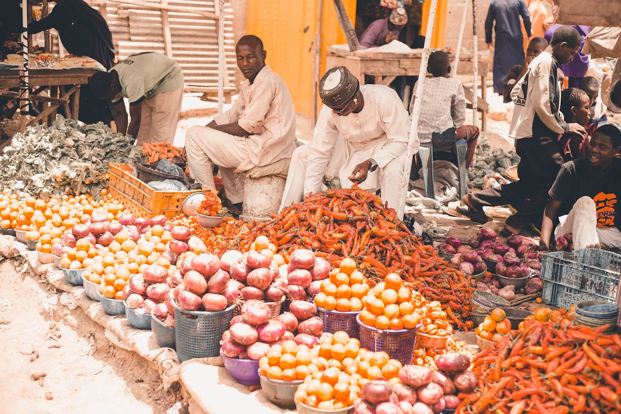 Fresh produce on display at an African market. Photo by El'bataky @ Pexels