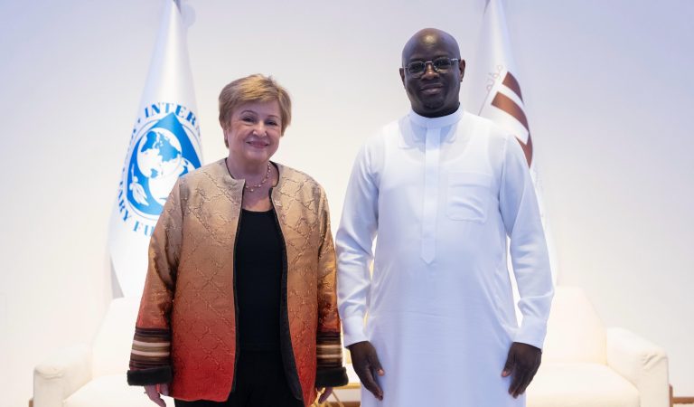 Senegal Finance Minister Cheikh Diba and IMF boss Kristalina Georgiva. Photo Kristalina Georgieva/X