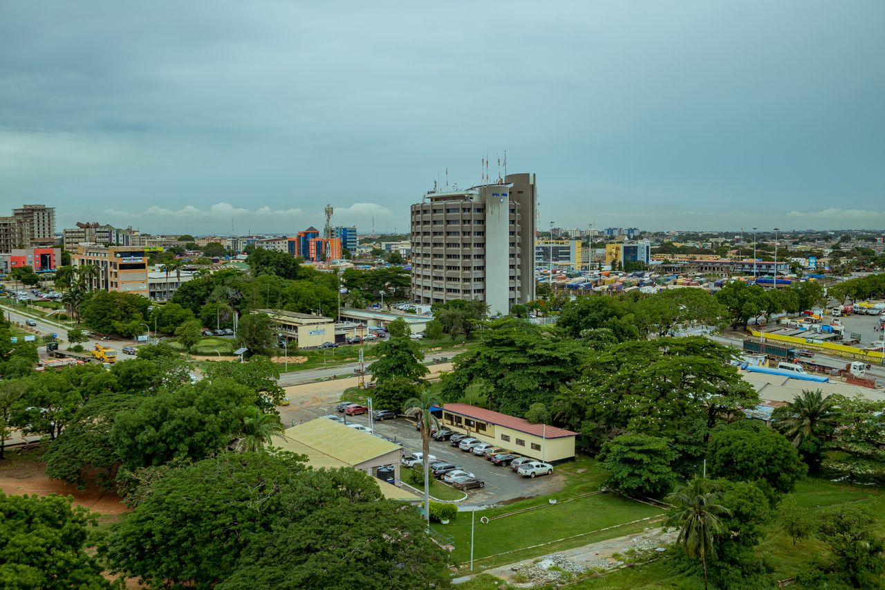 A scenic aerial shot of Tema cityscape in Ghana. Photo: Kweku Pozybhle Directs @ Pexels