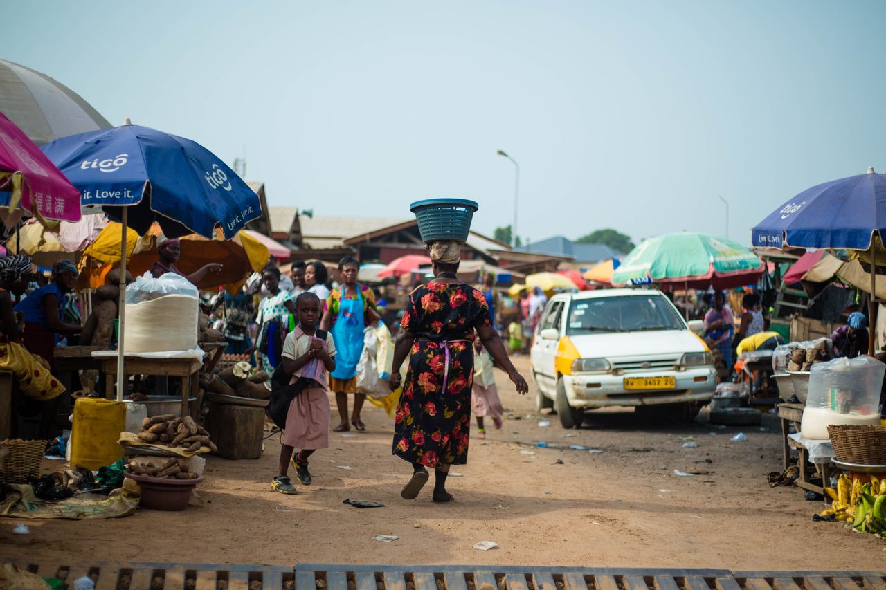 A vibrant market scene in Accra, Ghana. Photo by Zeal Creative Studios @Pexels